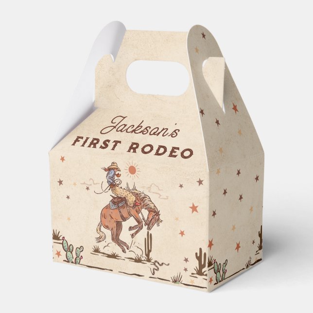 Western Rodeo Country Cowboy Birthday Favour Box (Front Side)