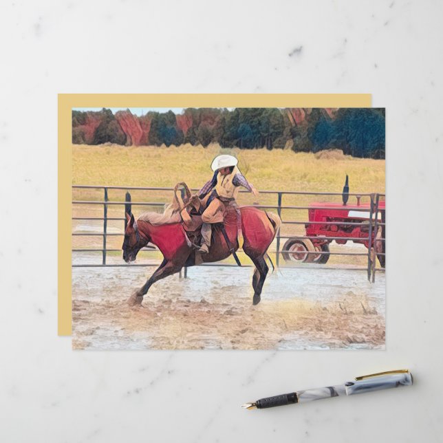 Western Rodeo Country Horse Riding Art (Front/Back In Situ)