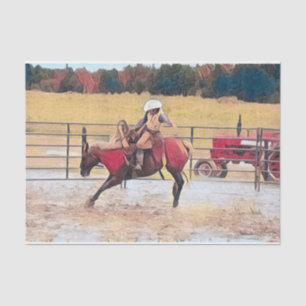 Western Rodeo Country Horse Riding Art Tissue Paper