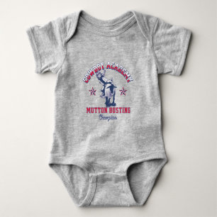 Western Rodeo Cowboy Academy Mutton Busting Kids Baby Bodysuit