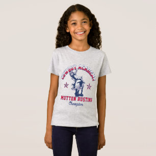 Western Rodeo Cowboy Academy Mutton Busting Kids  T-Shirt