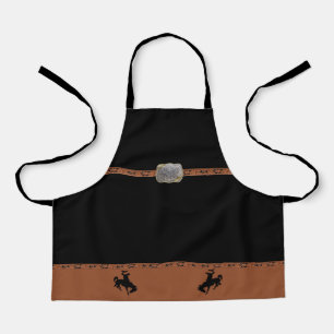 Western Rodeo Cowboy Belt Buckle and  Bronc Riders Apron