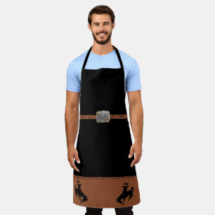 Western Rodeo Cowboy Belt Buckle and  Bronc Riders Apron