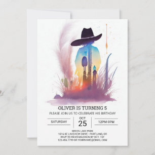 Western Rodeo Cowboy Birthday Invitation