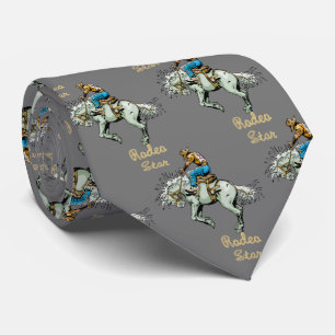 Western Rodeo Cowboy Bronc Rider Necktie