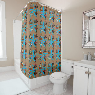 Western Rodeo Cowboy Bronc Riding Shower Curtain