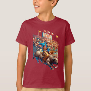 Western Rodeo Cowboy Bull Riding Custom T-Shirt