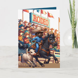 Western Rodeo Cowboy Calf Roping Custom Card