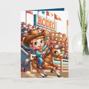 Western Rodeo Cowboy Calf Roping Custom Card