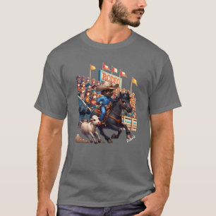 Western Rodeo Cowboy Calf Roping Custom T-Shirt