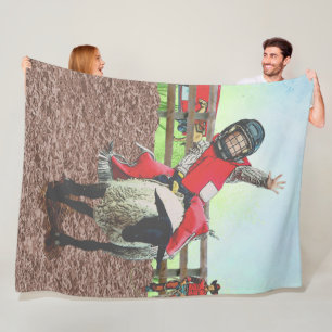 Western Rodeo Cowboy Cowgirl Mutton Busting  Fleece Blanket