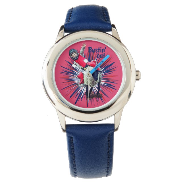 Western Rodeo Cowboy Cowgirl Mutton Busting Watch (Front)