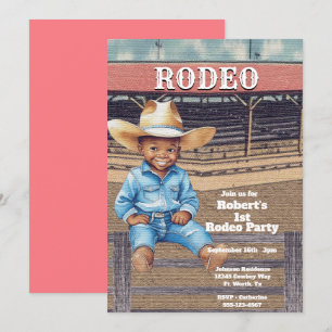 Western Rodeo Cowboy/Cowgirl Personalised Birthday Invitation