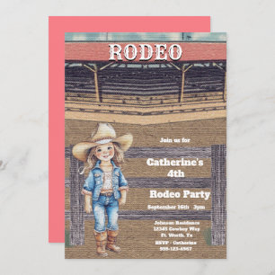 Western Rodeo Cowboy/Cowgirl Personalised Birthday Invitation