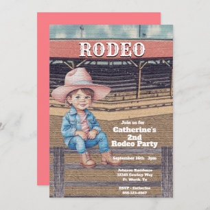 Western Rodeo Cowboy/Cowgirl Personalised Birthday Invitation