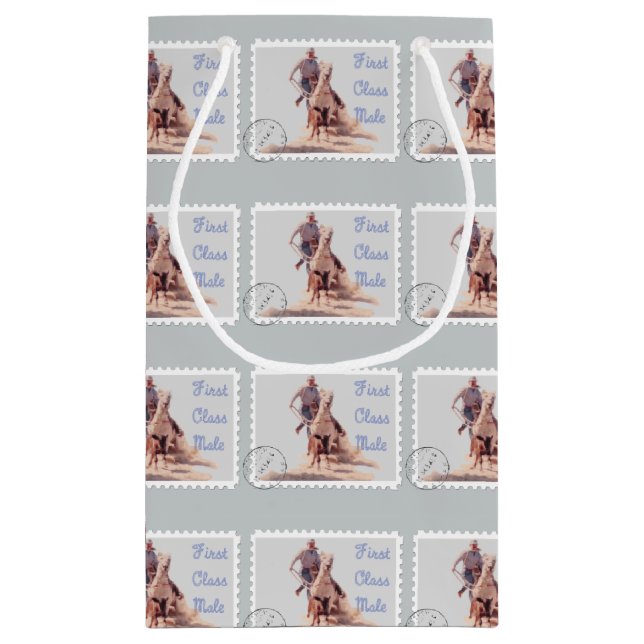 Western Rodeo Cowboy Gift Bag Calf Roper (Back)