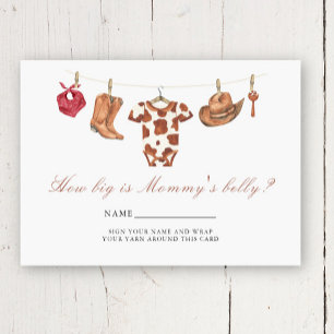Western Rodeo Cowboy - How big is mummy's belly Enclosure Card