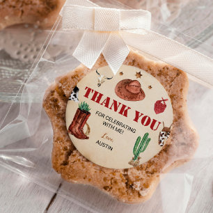 Western Rodeo Cowboy Labels Birthday Stickers