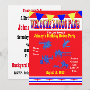 Western Rodeo Cowboy Or Cowgirl Party Invitation
