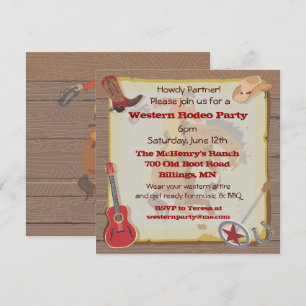 Western Rodeo Cowboy Party Invitation