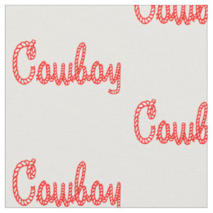 Western Rodeo Cowboy Rope Text Print Fabric