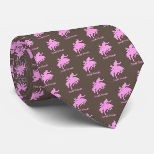 Western Rodeo Cowboys Bronc Riding Tough Enough Tie