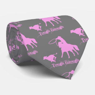 Western Rodeo Cowboys Calf Roping Tough Enough  Tie