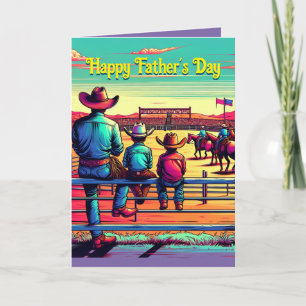 Western Rodeo Cowboys Personalised Father's Day Card