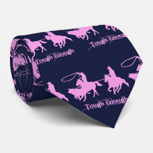 Western Rodeo Cowboys Team Roping Tough Enough Tie