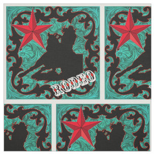 Western Rodeo Cowgirl Barrel Racing Faux Leather Fabric