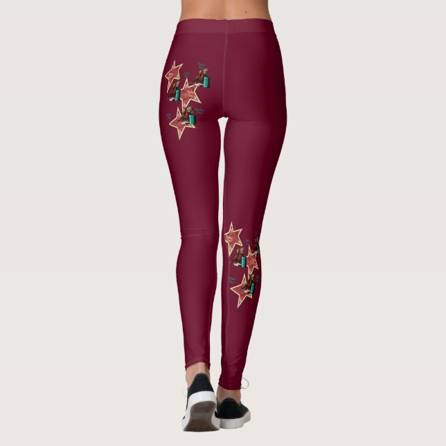 Western Rodeo Cowgirl Barrel Racing Leggings (Back)