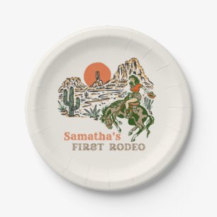 Western Rodeo Cowgirl Birthday Paper Plates
