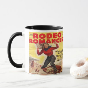 Western Rodeo Cowgirl Tying Calf Rodeo Romance Mug