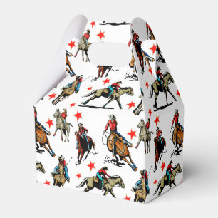 Western Rodeo Cowgirls On Horses Favour Box