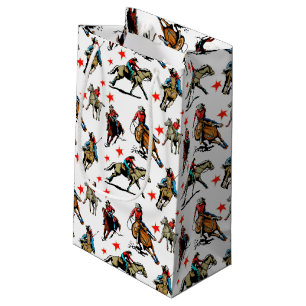 Western Rodeo Cowgirls On Horses Small Gift Bag