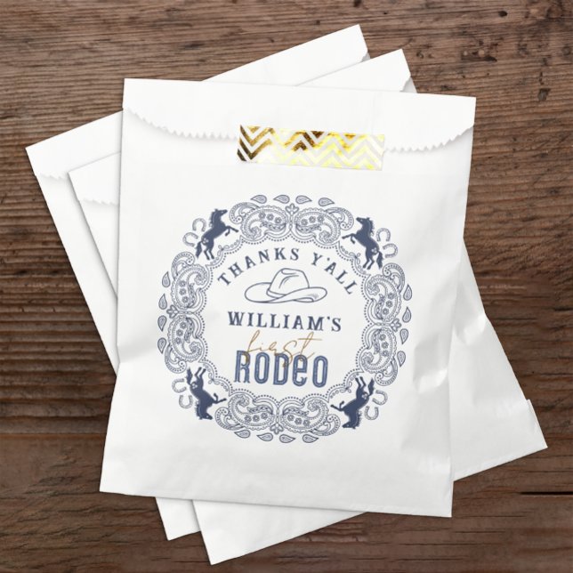 Western Rodeo First Birthday Favour Bag – Rustic C (1st Rodeo Birthday Party Favor Bag)