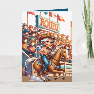 Western Rodeo Horse Cowgirl Grandmother Custom  Card