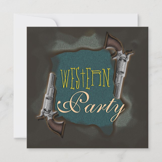 Western rodeo horse ranch party invitation (Front)