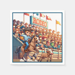 Western Rodeo Little Cowboy Roping Napkin