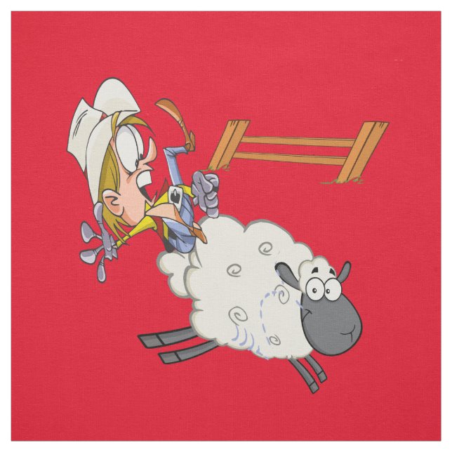 Western Rodeo Mutton Bustin Large Print Fabric (Swatch)