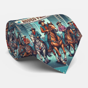 Western Rodeo Parade Horses Cowboys Thru Town Tie