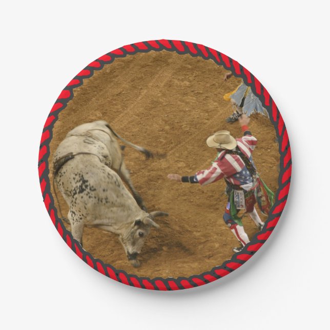 Western Rodeo Party Paper Plates (Front)