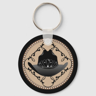 Western Rodeo Queen Cowgirl Key Ring