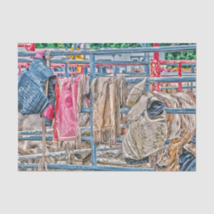 Western Rodeo Rustic Country Bull Cow Tissue Paper