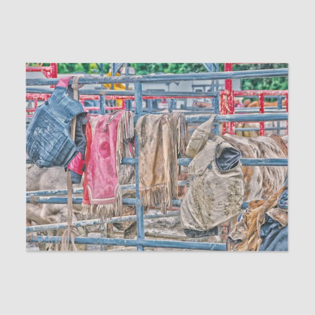 Western Rodeo Rustic Country Bull Cow Tissue Paper (Front)