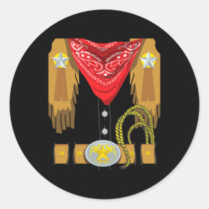 Western Rodeo Sheriff Cowboy Costume Classic Round Sticker