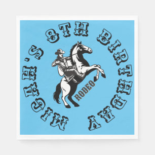 Western Rodeo Southern Ranch Cowboy on Horse Napkin