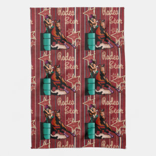 Western Rodeo Star Cowgirl Barrel Racer Towel