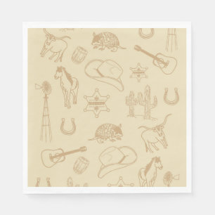 Western Rodeo Themed Party 1st Rodeo BirthdayParty Napkin