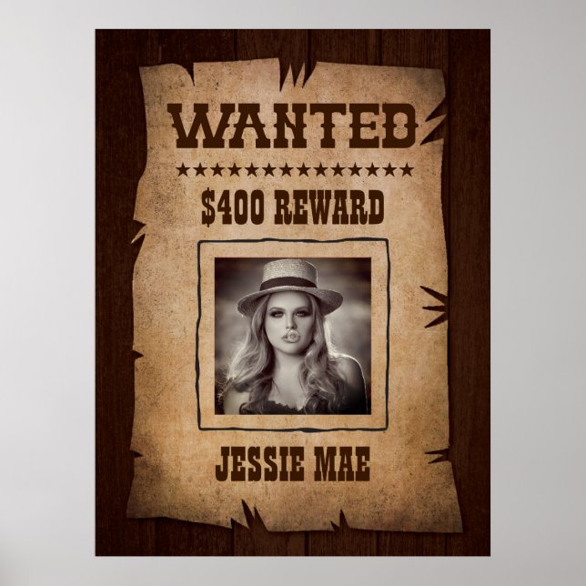 Western Rodeo Themed Party Wanted Poster (Front)